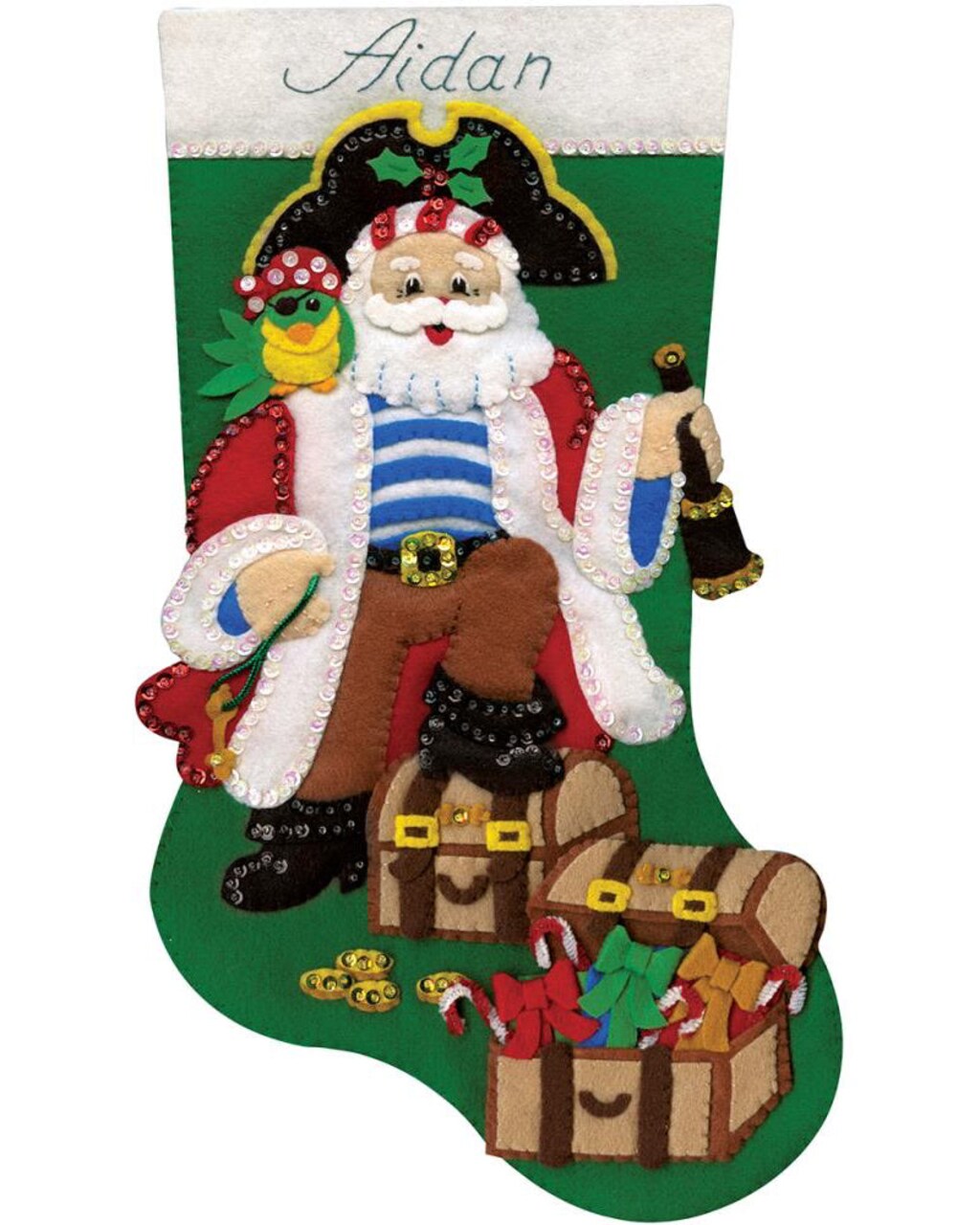 DIY Design Works Pirate Nautical Treasure Christmas Felt Stocking Kit 5242